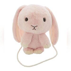 Pastel Pink Bunny Plush Crossbody Bag